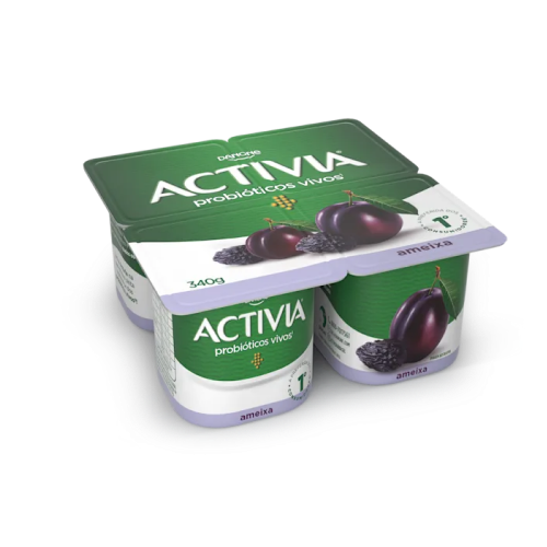 Activia Polpa Ameixa 340g (4 Unidades)