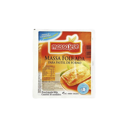 MASSA FOLHADA PASTEL 300 GRS MASSA LEVE