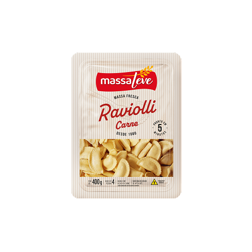 RAVIOLI DE CARNE 400 GRS MASSA LEVE